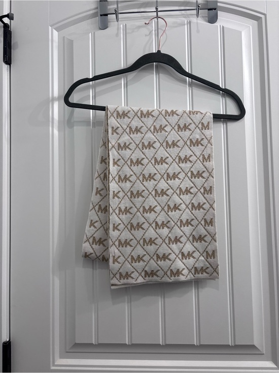 Michael Kors Accessories - Michael Kors Cream and Tan MK Monogram Scarf